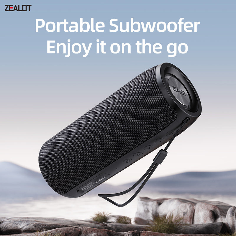 ZEALOT Portable Bluetooth Speakers Wireless Speaker S51 Samll Outdoor Speaker Waterproof IPX5, Stereo Pairing/USB/MIC/TF Card/AUX for iOS Andriod Gift