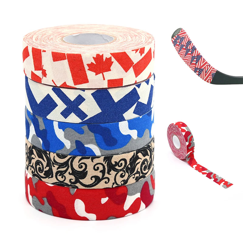 1Roll Hockey Stick Tape Multipurpose Colorful Sport Safety Cotton Cloth Enhances Ice Field Hockey Badminton Golf Tape