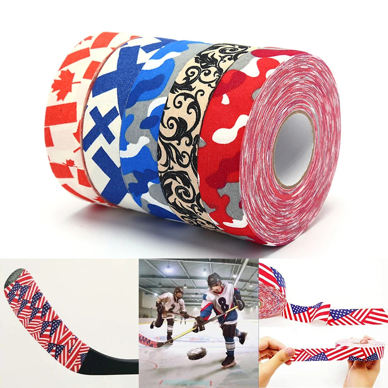 1Roll Hockey Stick Tape Multipurpose Colorful Sport Safety Cotton Cloth Enhances Ice Field Hockey Badminton Golf Tape