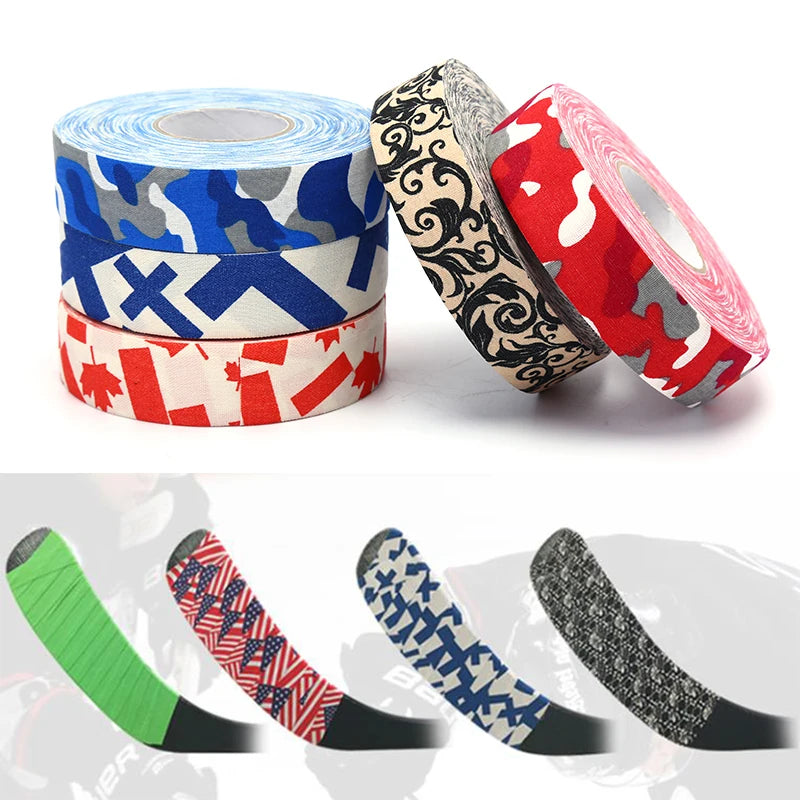 1Roll Hockey Stick Tape Multipurpose Colorful Sport Safety Cotton Cloth Enhances Ice Field Hockey Badminton Golf Tape